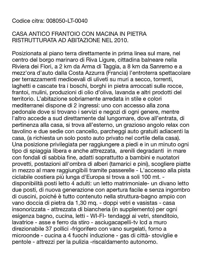 Apartmán Frantoio Riva Ligure 0*,  Itálie